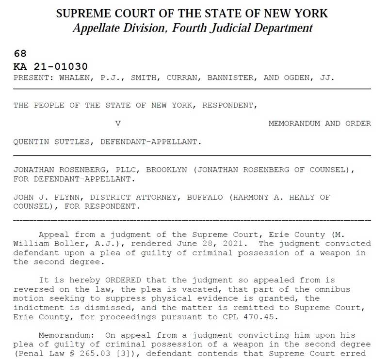 Supreme Court Of The State Of New York Appellate Division, Fourth Judicial Department document